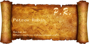 Petrov Robin névjegykártya